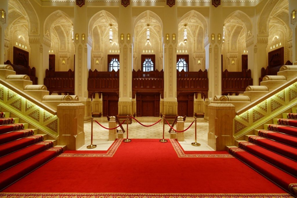 Interiéry Královské opery v ománském hlavním městě Muscatu.