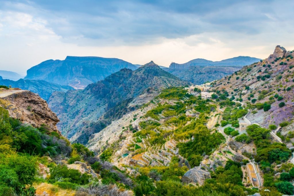 Průsmyky v ománském pohoří Jebel Akhdar.