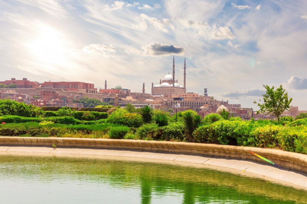 Egypt - Alabastrová mešita v Káhiře z parku Al-Azhar