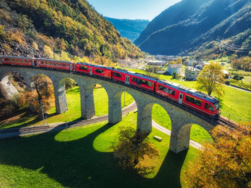 Bernina Express, Švýcarsko. Viadukt Spirály Brusio