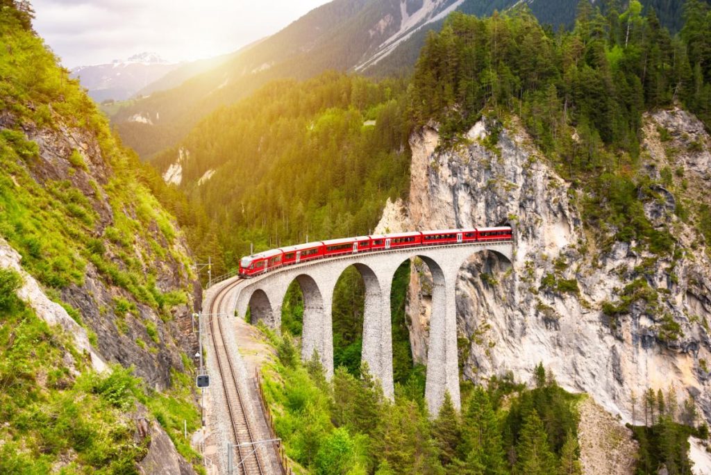 Landwasser Viaduct Albulská Linie Rhétských Drah Švýcarsko