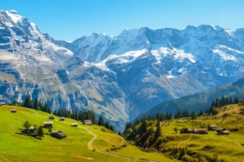 údolí Lauterbrunnen, Švýcarsko