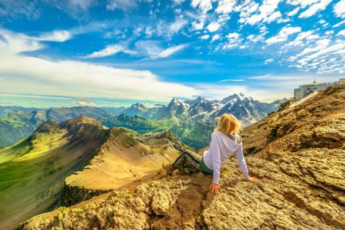 Úchvatný výhled z vrcholu Schilthorn