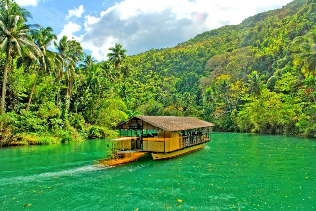 Řeka Loboc V Provincii Bohol Na Filipínách