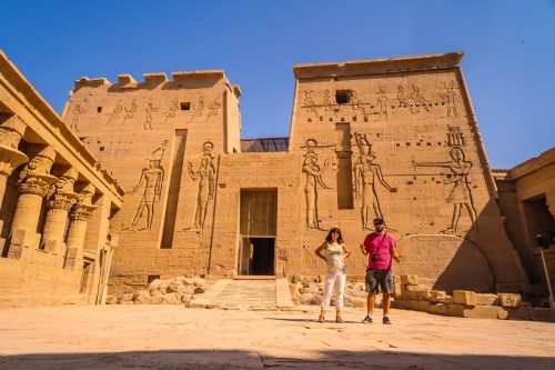 Chrám bohyně Eset na ostrově Philae v jižním Egyptě.